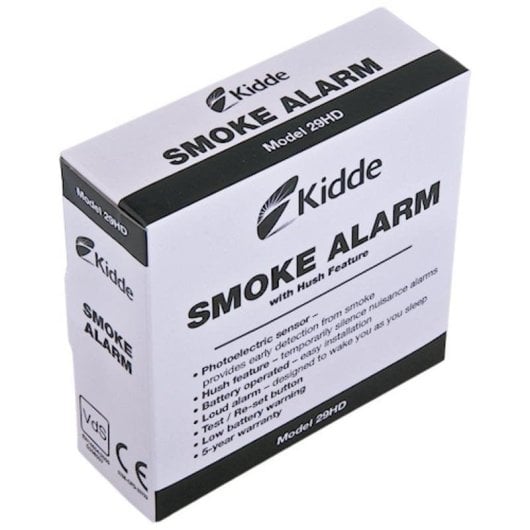 Détecteur de fumée et de gaz Kidde KID-29HD Sans fil Détection optique Alarme 85 dB LED