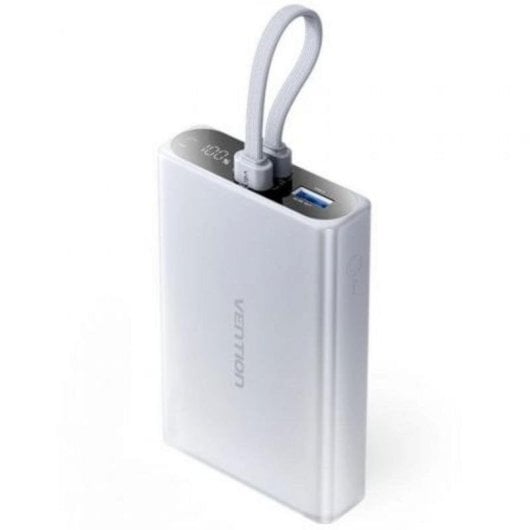Powerbank Vention FHZM0 10000 mAh 22,5 W USB-C Lightning USB-A Gris Lampe