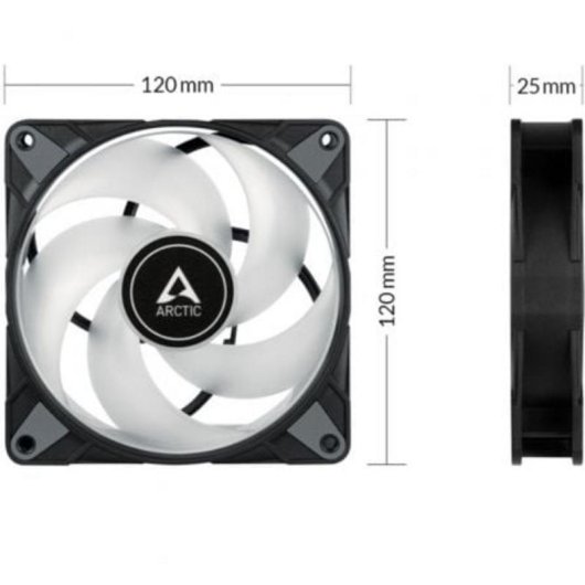 Refroidissement Air Arctic 120 mm P12 PWM PST A-RGB 0dB LED A-RGB Ultra-Silencieux