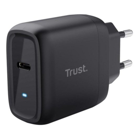 Cargador Trust Maxo GaN USB-C 45 W con cable 2 m negro