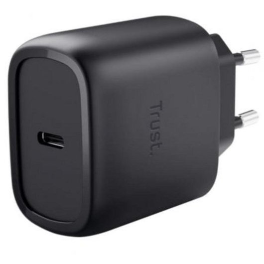 Cargador Trust Maxo GaN USB-C 45 W con cable 2 m negro