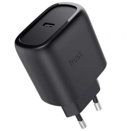 Cargador Trust Maxo GaN USB-C 45 W con cable 2 m negro