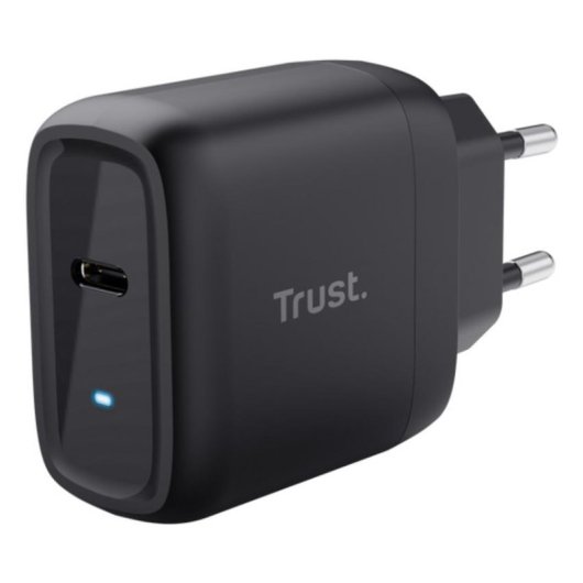 Cargador Trust Maxo GaN USB-C 45 W con cable 2 m negro