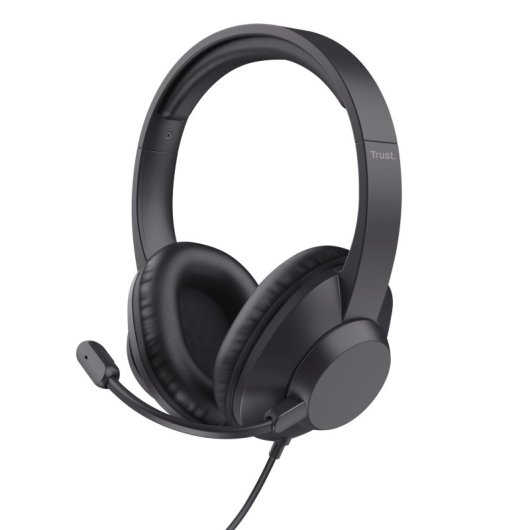 Auriculares Trust Ayda Max USB com fio USB-C/A para escritório com microfone preto