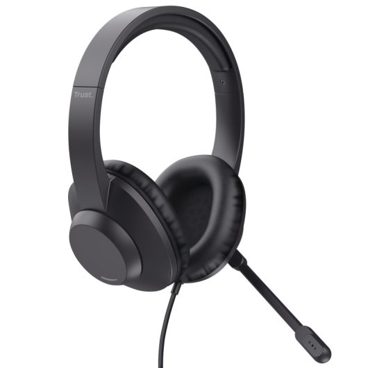 Auriculares Trust Ayda Max USB com fio USB-C/A para escritório com microfone preto