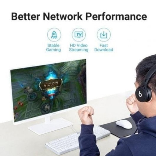 Cable de red Vention IBIBD Cat.6A 50 cm ultrafino negro RJ45 UTP 10 Gbps