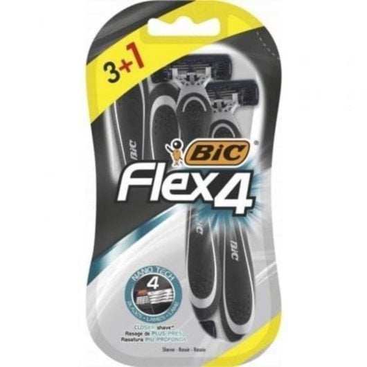 Gesichtsrasierer Bic Flex 4 Schwarz 4 Klingen Ergonomisch