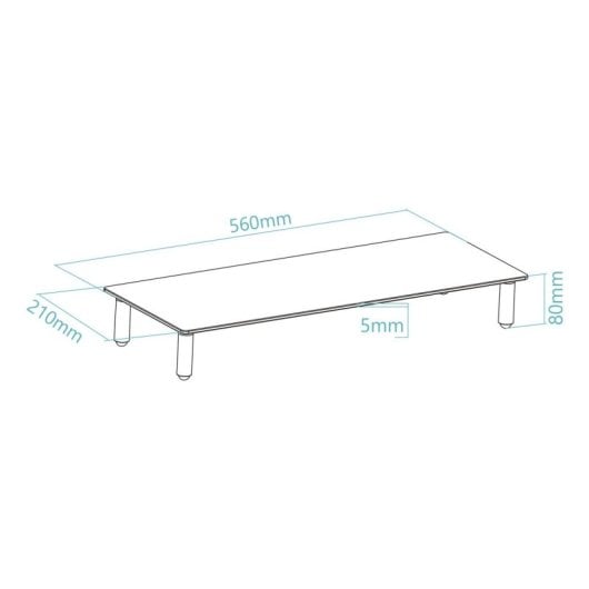 Suporte para Portátil TooQ TQMR061 Alumínio Vidro Temperado 20 kg Transparente