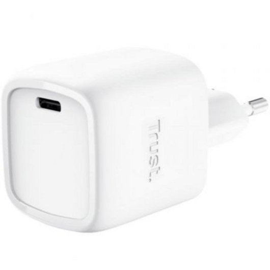 Carregador USB-C Trust Maxo GaN 30W Compacto Carga Rápida Branco