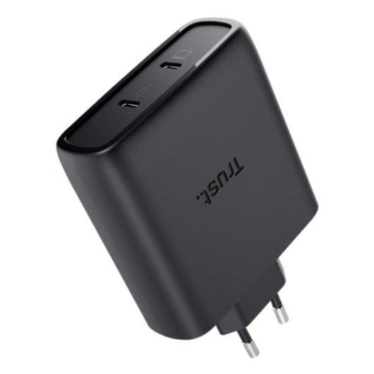 Cargador Trust Maxo GaN 100W 2 Puertos USB-C Carga Rápida Cable 2m Negro