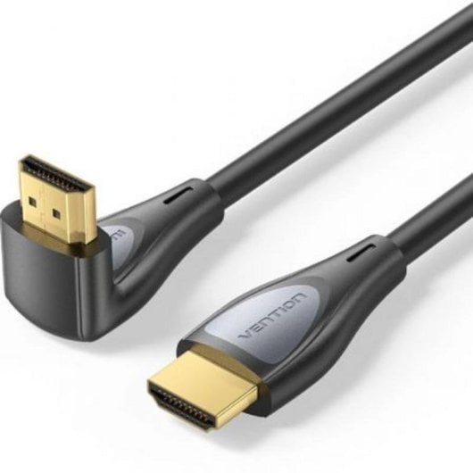 Cable HDMI Vention ALQBG 2.0 Acodado 4K 1.5m Negro chapado en oro
