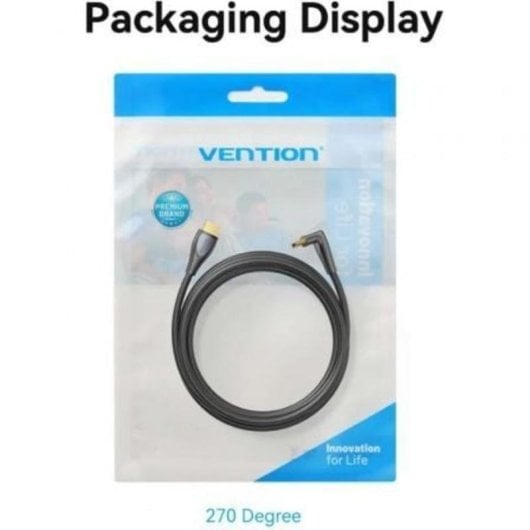 Cable HDMI Vention ALR 2.0 4K Acodado 1,5 m PVC Negro