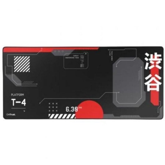Alfombrada Trust GXT 759 XXL Gaming Base antiderrapante PET Preto Vermelho