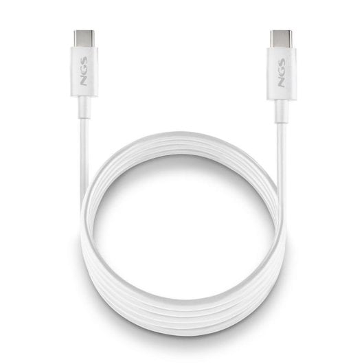 Cable USB-C NGS Zyro 60W-1 1m Carga Rápida 480 Mbps Blanco