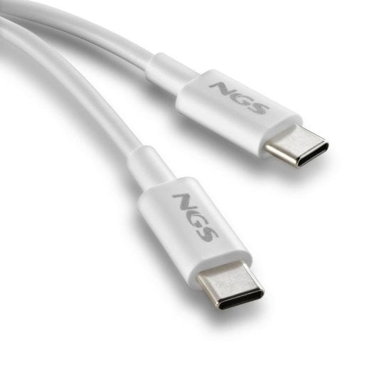 Cable USB-C NGS Zyro 60W-1 1m Carga Rápida 480 Mbps Blanco