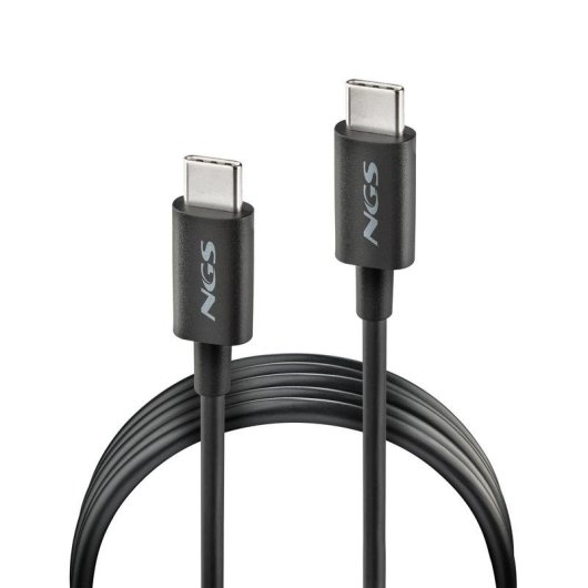 Cable USB-C NGS Zyro 60W-1 Negro 1m Carga Rápida 480 Mbps PVC