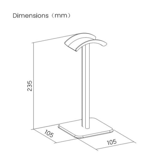 Soporte para Auriculares Aisens HSM001-397 Universal Base Sólida, 23.5 cm, Negro