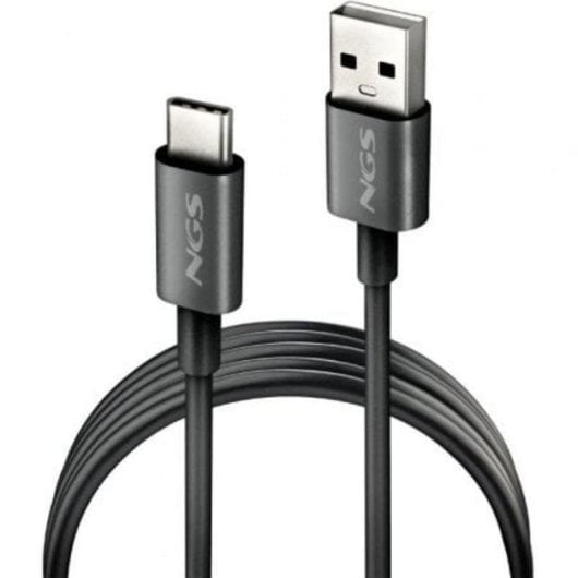 Cable USB NGS ZYRO-AC Black 1m USB-A a USB-C 15W 480Mbps PVC