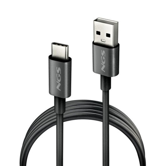 Cable USB NGS ZYRO-AC Black 1m USB-A a USB-C 15W 480Mbps PVC