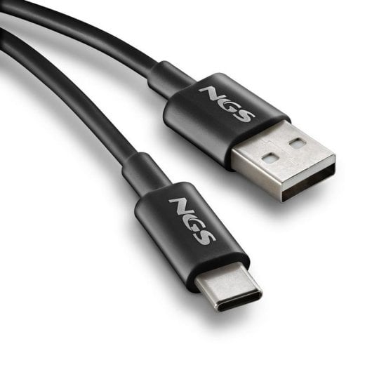 Cable USB NGS ZYRO-AC Black 1m USB-A a USB-C 15W 480Mbps PVC