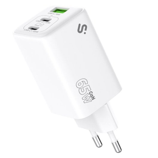 Chargeur GaN Subblim 65W USB-C x2 USB-A Compact Protection Universelle