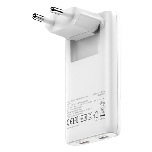 Cargador Verbatim 32355 65W Power Delivery 3.0 Doble USB-C Blanco