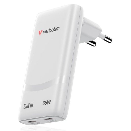 Cargador Verbatim 32355 65W Power Delivery 3.0 Doble USB-C Blanco