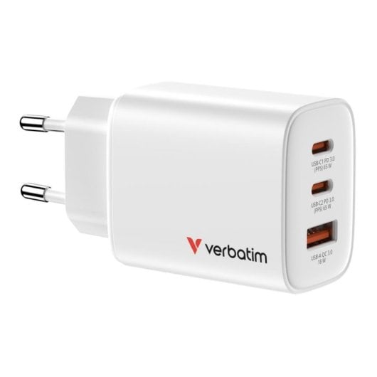 Caricatore Verbatim 32353 65W GaN USB-C Power Delivery Quick Charge
