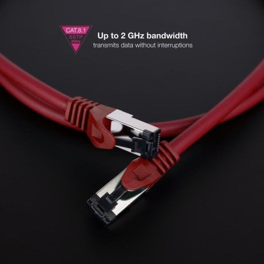 Cable de red Nanocable 10.20.2000-L25-R Cat.8.1 SSTP 0,25 m Rojo LSZH