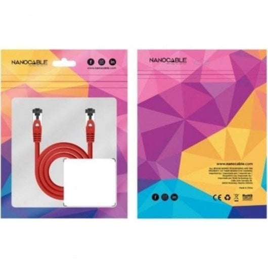 Cable de red Nanocable 10.20.2000-L25-R Cat.8.1 SSTP 0,25 m Rojo LSZH