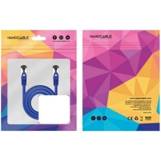 Câble réseau Nanocable 10.20.2000-BL Cat.8.1 SSTP 0,5 m LSZH bleu