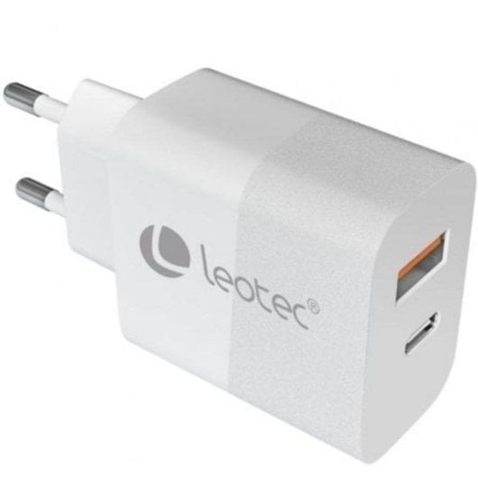 Caricatore Leotec LECSPH30W2W GaN 30W 1xUSB-C PD 1xUSB-A Bianco