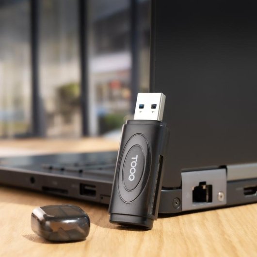 Lector de tarjetas TooQ TQR-3002B USB 3.0 2 en 1 SD TF Compacto Negro