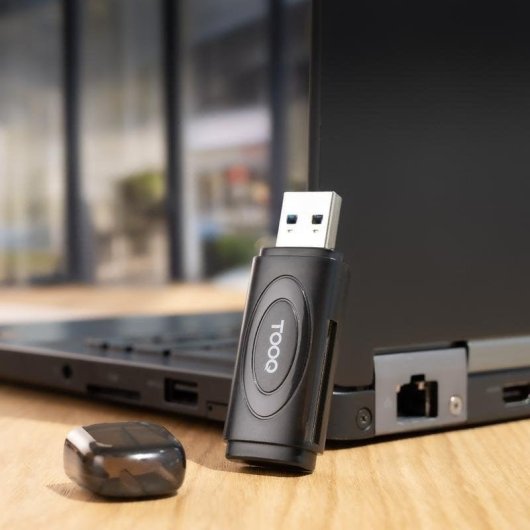 Lector de tarjetas TooQ TQR-3002B USB 3.0 2 en 1 SD TF Compacto Negro
