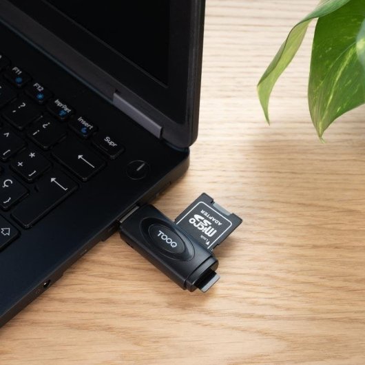 Lector de tarjetas TooQ TQR-3002B USB 3.0 2 en 1 SD TF Compacto Negro