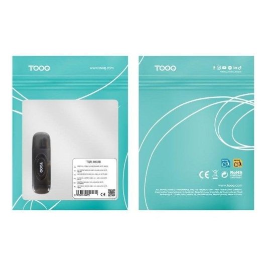 Lector de tarjetas TooQ TQR-3002B USB 3.0 2 en 1 SD TF Compacto Negro