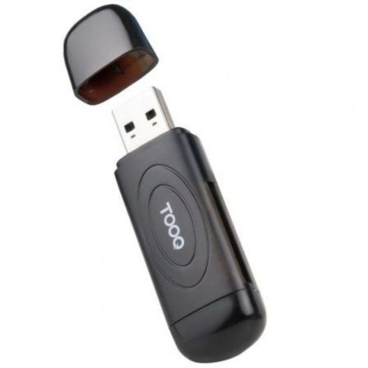 Lector de tarjetas TooQ TQR-3002B USB 3.0 2 en 1 SD TF Compacto Negro