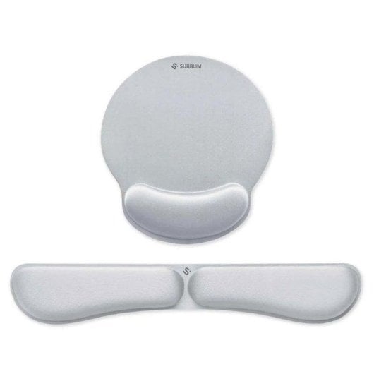 Pack Reposamuñecas Subblim Ergo Memoryflex Plata