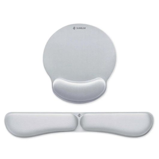 Pack Reposamuñecas Subblim Ergo Memoryflex Plata