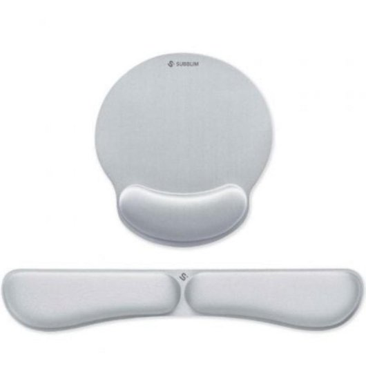 Pack Reposamuñecas Subblim Ergo Memoryflex Plata