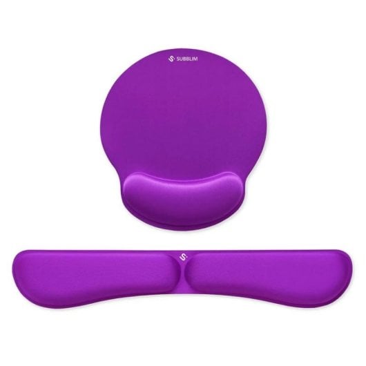 Descansa-muñecas Subblim Pack Ergo Memoryflex Ergonomia Premium Púburpura Espuma
