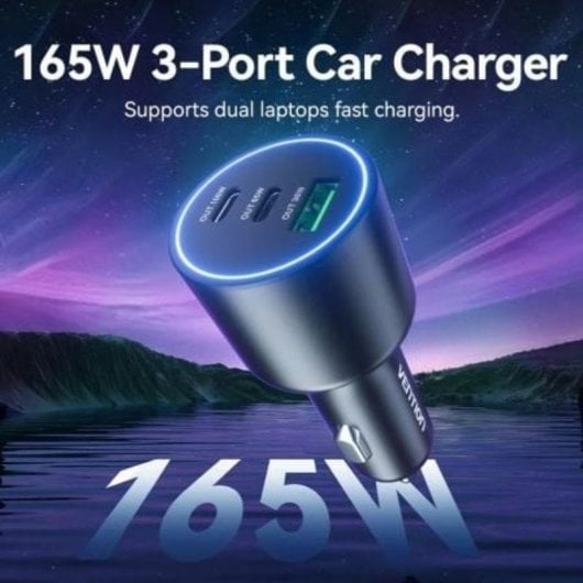 Autoladegerät Vention FFPB0 2x USB-C 1x USB-A 165W Schwarz