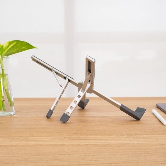 Soporte portátil TooQ TQLRS0036-AL plegable aluminio 5 posiciones 11-17,3" plata