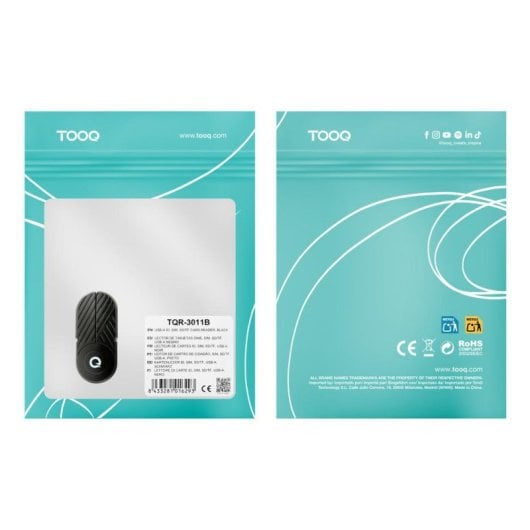 Smartcard-Leser TooQ TQR-3011B USB-C Kompakt Schwarz Plug&Play