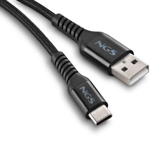 Cable USB NGS KNOT-AC USB-A a USB-C 1m carga rápida nylon trenzado