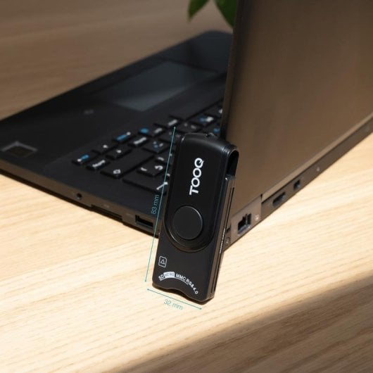 Lector de tarjeta inteligente TooQ TQR-3012B USB 2.0 compatible DNI 4.0 SIM SD Negro