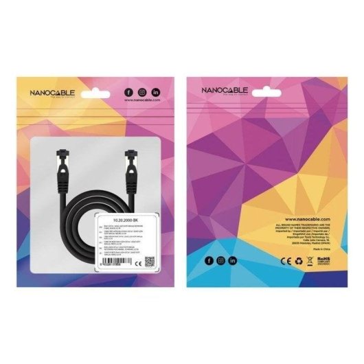 Cable de red Nanocable Cat8.1 SSTP 7 m LSZH negro