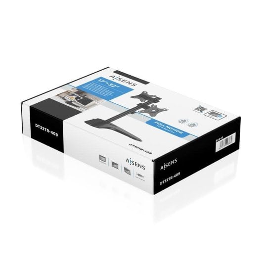 Soporte de monitor Aisens DT32TR-409 de sobremesa para 2 pantallas 17-32" inclinable y rotable