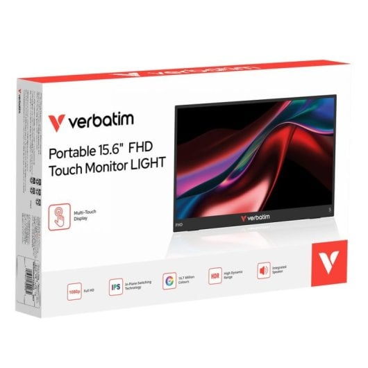 Monitor Verbatim Portable 15.6" FullHD 60Hz IPS Touch 10ms HDR Montierbar