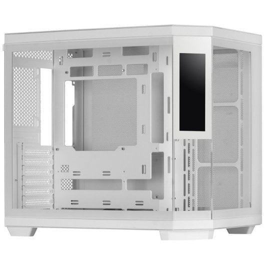 Boîtier de jeu Mars Gaming MC-3TCORELCDM Micro-ATX avec écran IPS 7,2" et triple verre trempé, blanc